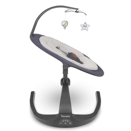 Lionelo - Dondolino musicale per bambini RINA 4xAA Grigio Cemento + telecomando