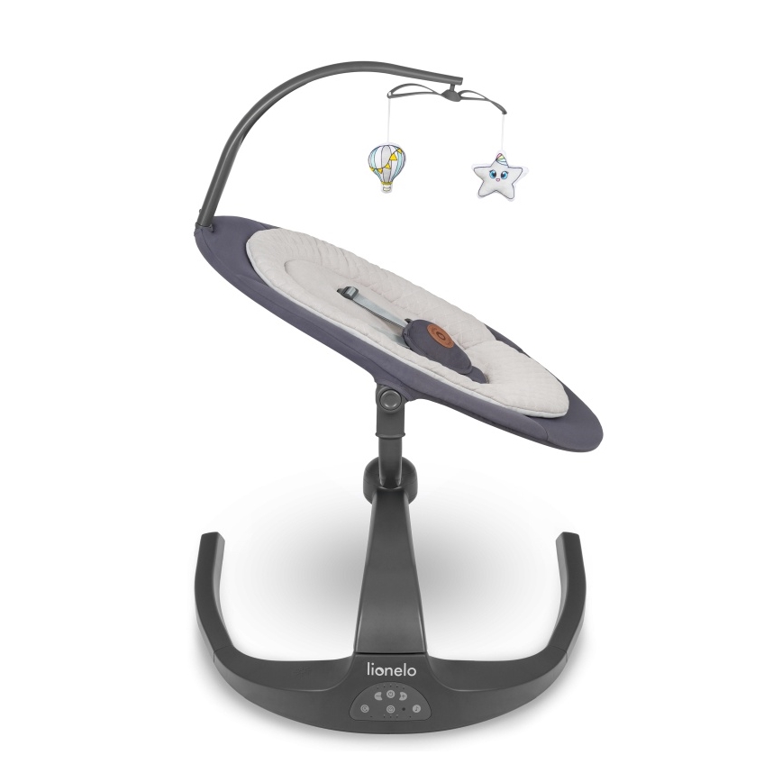 Lionelo - Dondolino musicale per bambini RINA 4xAA Grigio Cemento + telecomando