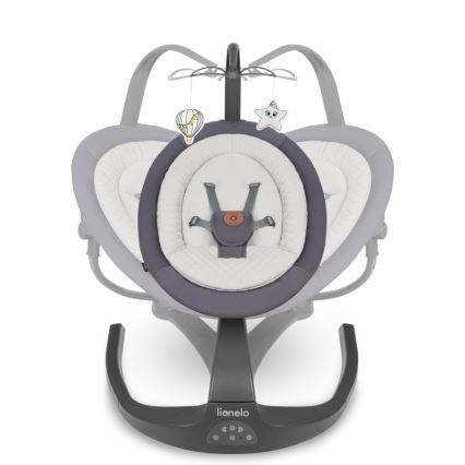 Lionelo - Dondolino musicale per bambini RINA 4xAA Grigio Cemento + telecomando