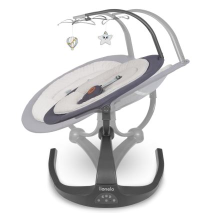 Lionelo - Dondolino musicale per bambini RINA 4xAA Grigio Cemento + telecomando