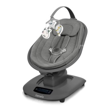 Lionelo - Dondolo musicale per bambini BLOSSOM Grigio Cemento + telecomando