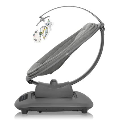 Lionelo - Dondolo musicale per bambini BLOSSOM Grigio Cemento + telecomando