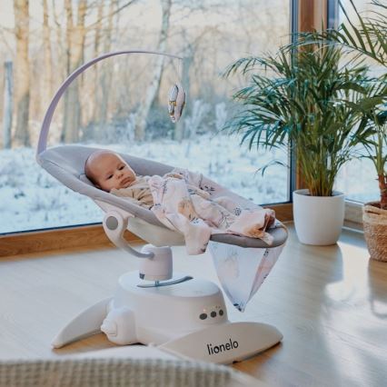 Lionelo - Dondolo musicale per bambini IRIS 4xAA Beige Sand