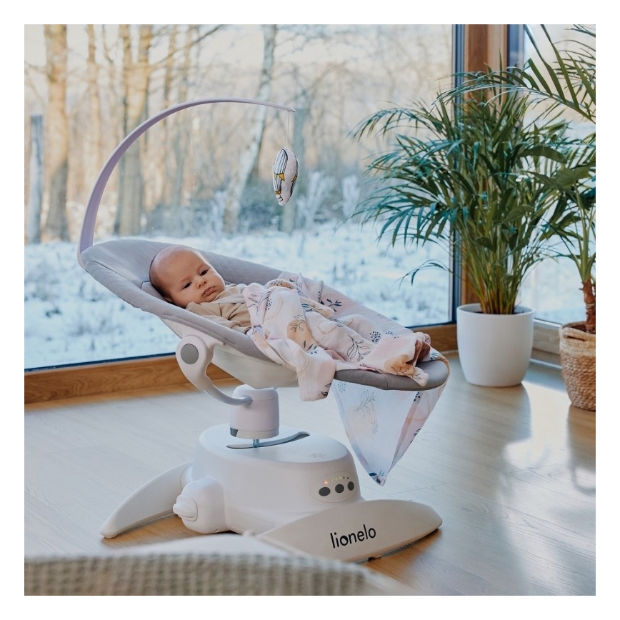 Lionelo - Dondolo musicale per bambini IRIS 4xAA Beige Sand