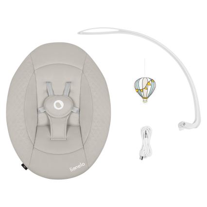 Lionelo - Dondolo musicale per bambini IRIS 4xAA Beige Sand