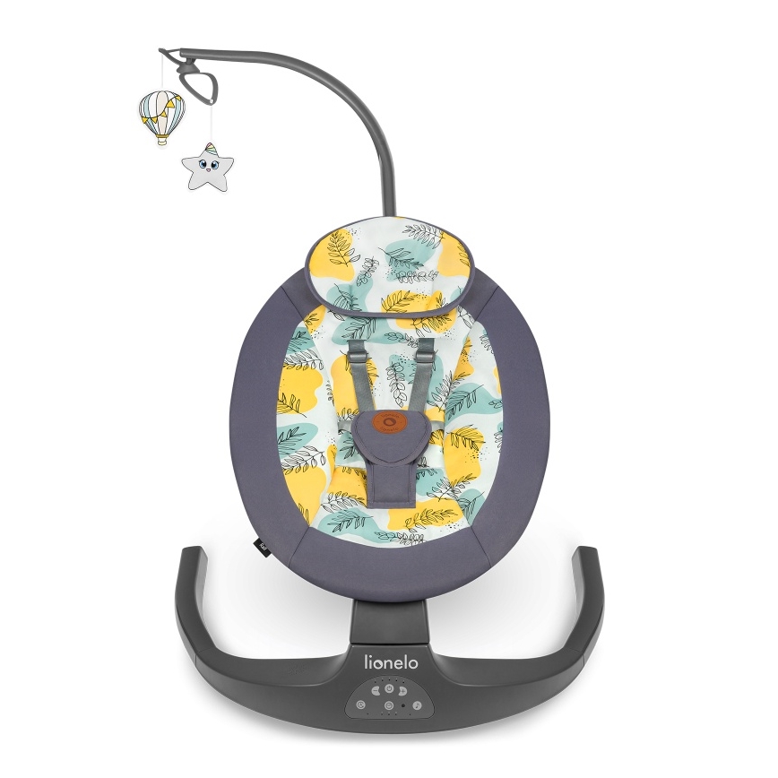 Lionelo - Dondolo musicale per bambini RALF 4xAA Grigio Cemento + telecomando