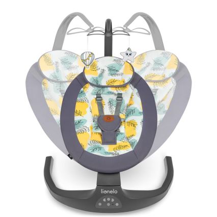 Lionelo - Dondolo musicale per bambini RALF 4xAA Grigio Cemento + telecomando