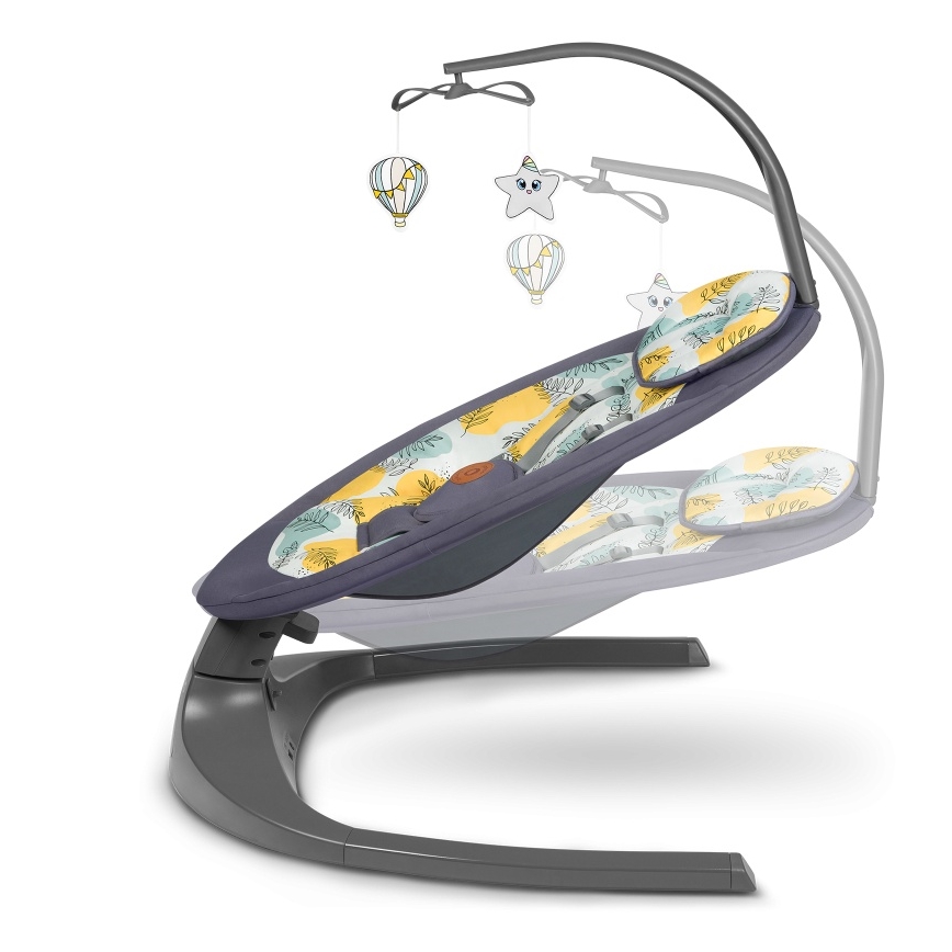 Lionelo - Dondolo musicale per bambini RALF 4xAA Grigio Cemento + telecomando