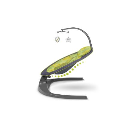 Lionelo - Dondolo musicale per bambini RALF 4xAA Grigio Cemento + telecomando