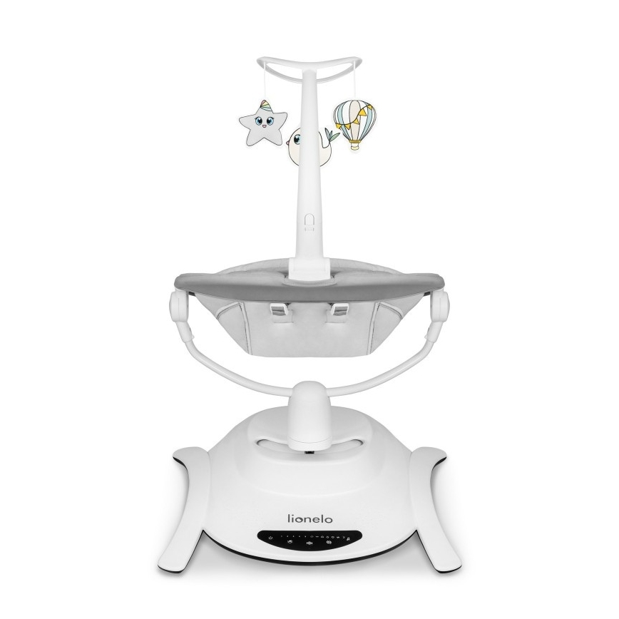 Lionelo - Dondolo per bambini con melodia BELLA Grey Concrete + telecomando