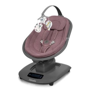 Lionelo - Dondolo per bambini con melodia BLOSSOM Pink Mauve + telecomando