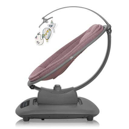 Lionelo - Dondolo per bambini con melodia BLOSSOM Pink Mauve + telecomando