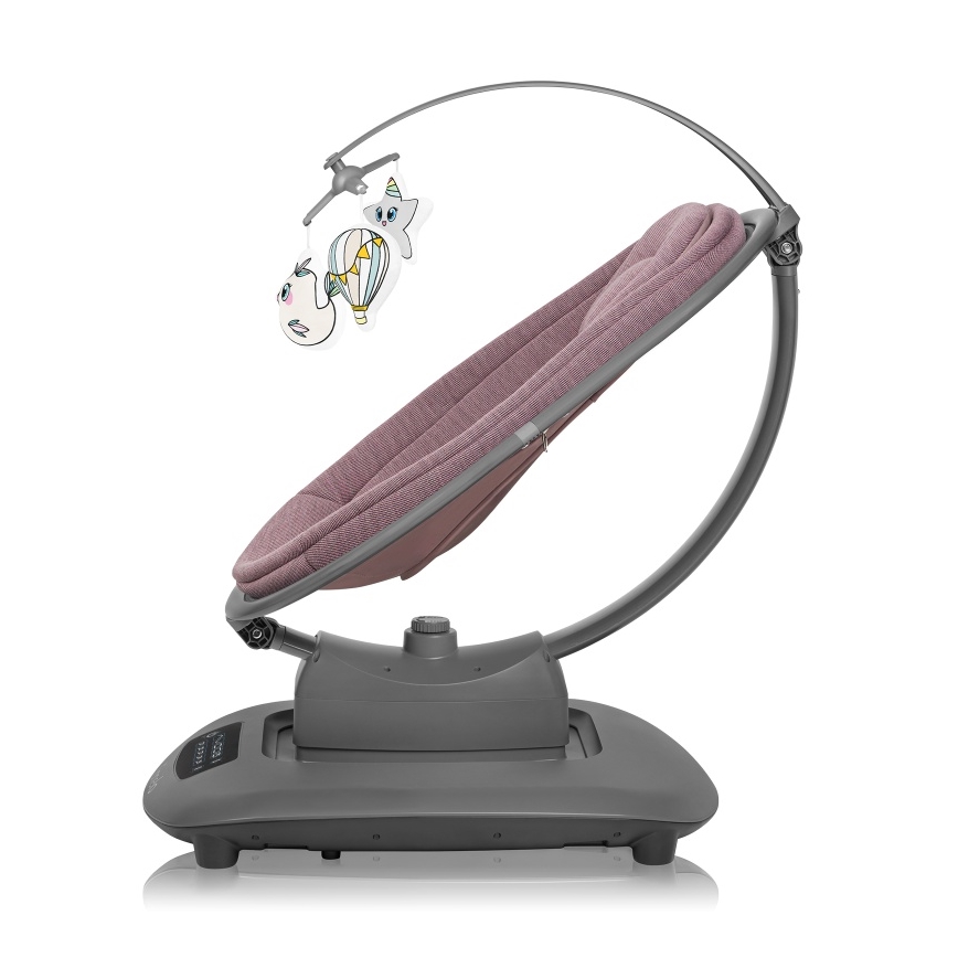 Lionelo - Dondolo per bambini con melodia BLOSSOM Pink Mauve + telecomando