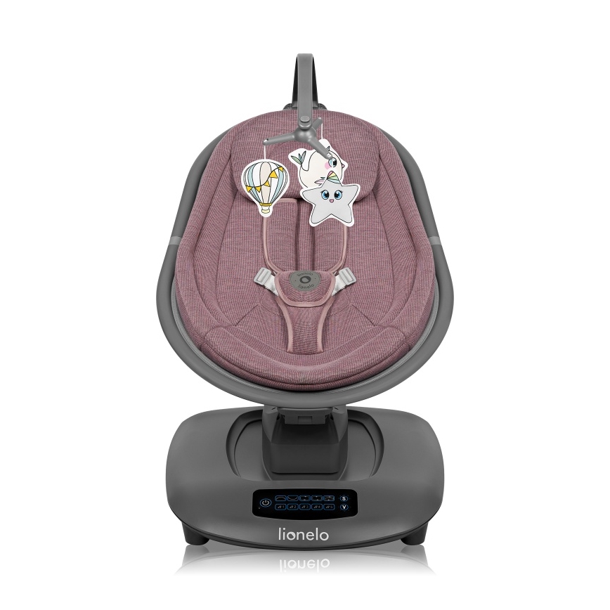 Lionelo - Dondolo per bambini con melodia BLOSSOM Rosa Malva + telecomando