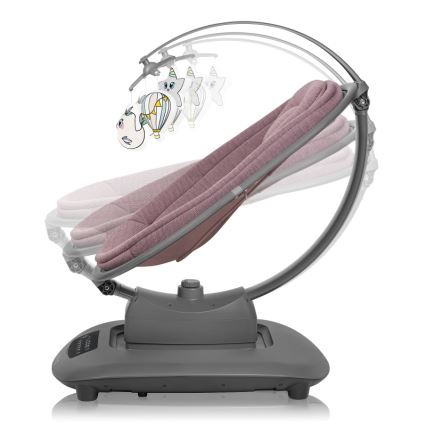 Lionelo - Dondolo per bambini con melodia BLOSSOM Rosa Malva + telecomando