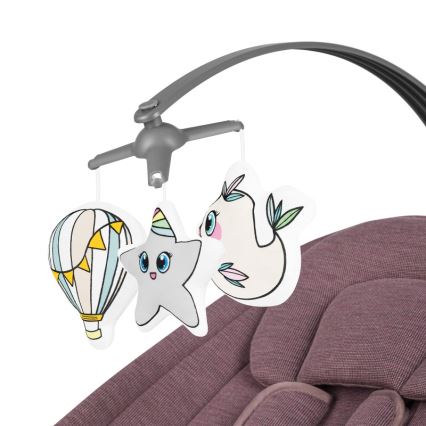 Lionelo - Dondolo per bambini con melodia BLOSSOM Rosa Malva + telecomando