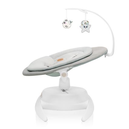 Lionelo - Dondolo per bambini con melodia MELL Beige Sand 4xAA + telecomando