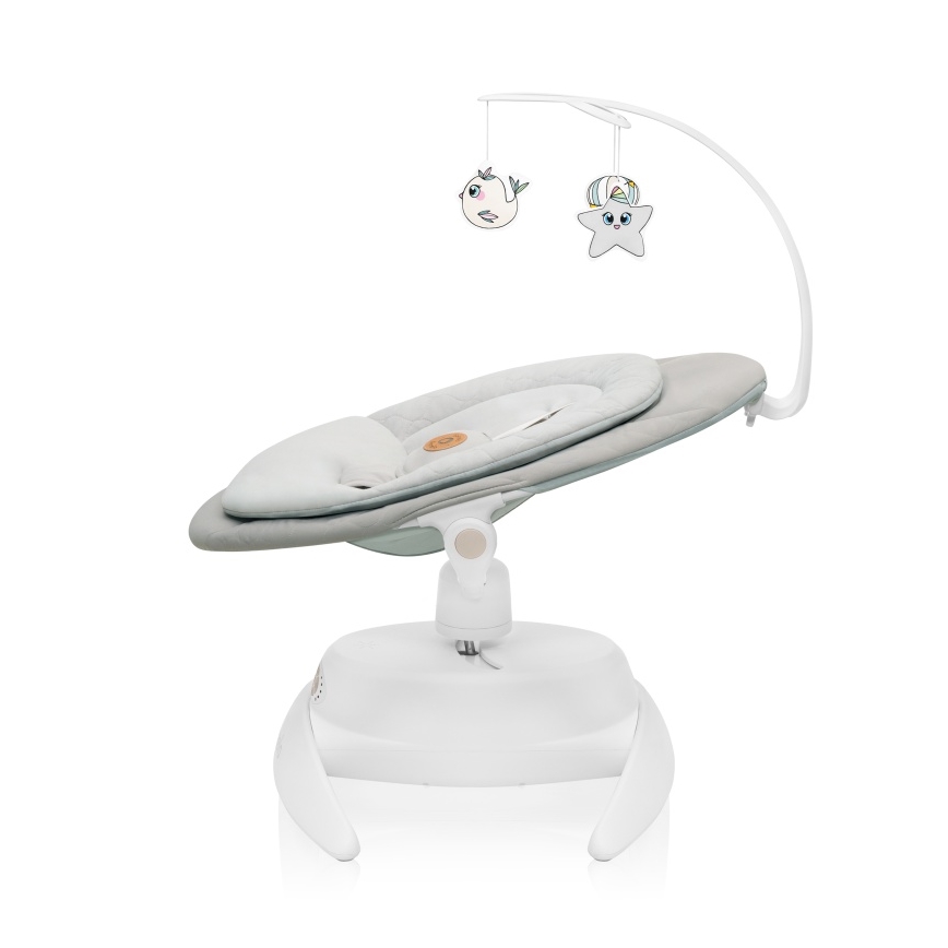 Lionelo - Dondolo per bambini con melodia MELL Beige Sand 4xAA + telecomando