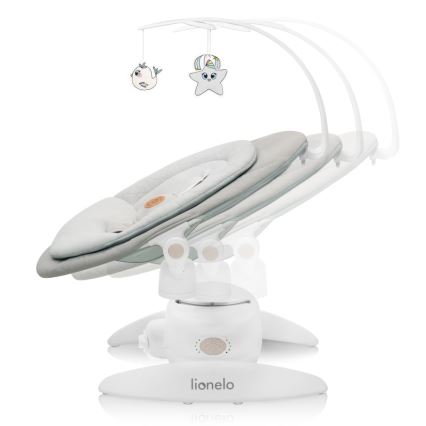 Lionelo - Dondolo per bambini con melodia MELL Beige Sand 4xAA + telecomando