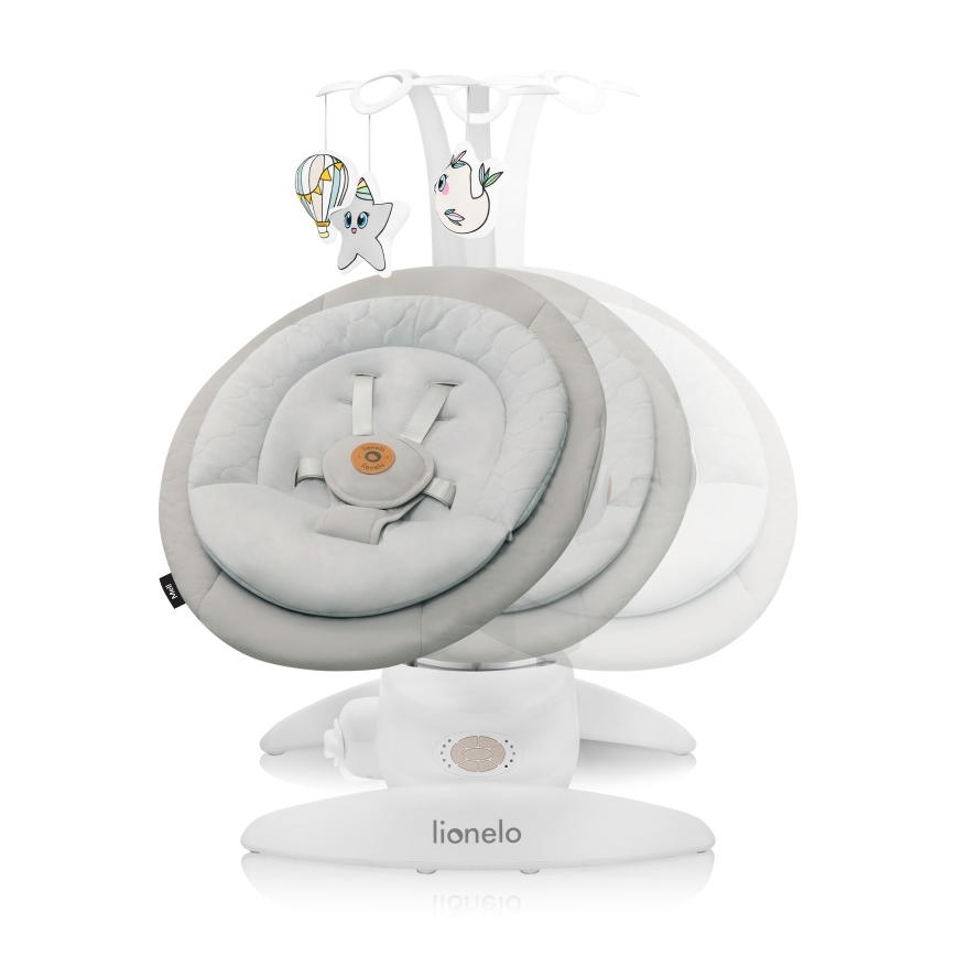 Lionelo - Dondolo per bambini con melodia MELL Beige Sand 4xAA + telecomando