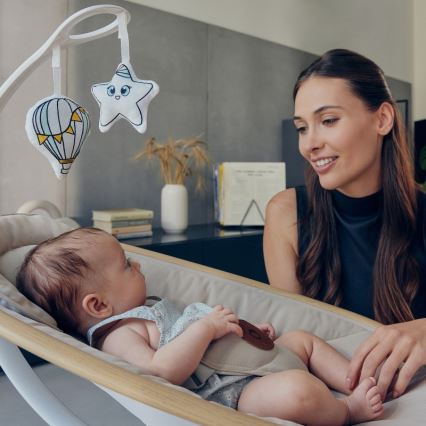 Lionelo - Dondolo per bambini con melodia OLIVIA Beige Natural con telecomando incluso