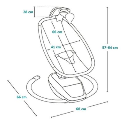 Lionelo - Dondolo per bambini con melodia OLIVIA Beige Natural con telecomando incluso