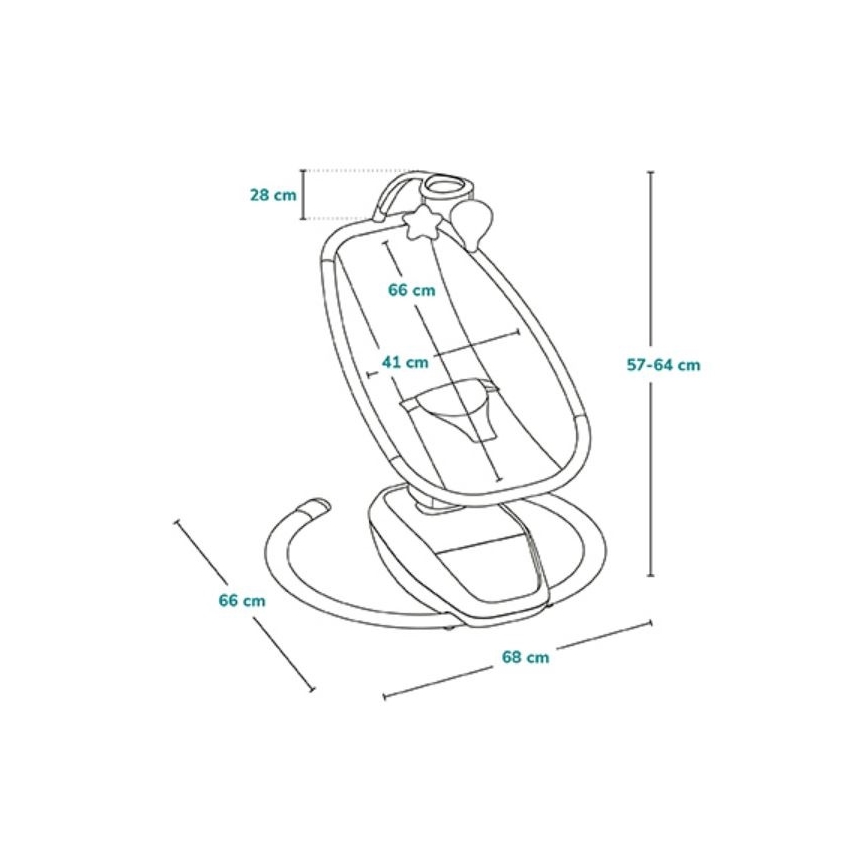 Lionelo - Dondolo per bambini con melodia OLIVIA Beige Natural con telecomando incluso