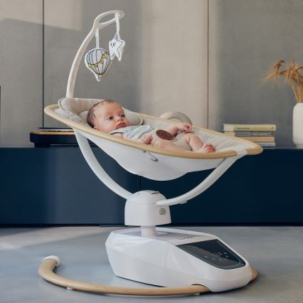 Lionelo - Dondolo per bambini con melodia OLIVIA Beige Naturale + telecomando