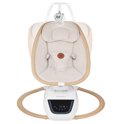 Lionelo - Dondolo per bambini con melodia OLIVIA Beige Naturale + telecomando