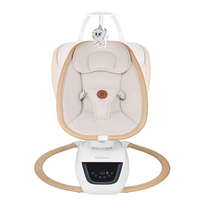 Lionelo - Dondolo per bambini con melodia OLIVIA Beige Naturale + telecomando