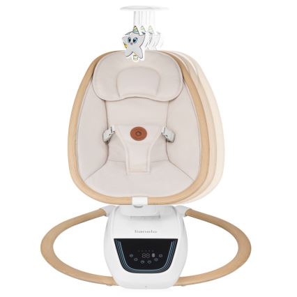 Lionelo - Dondolo per bambini con melodia OLIVIA Beige Naturale + telecomando
