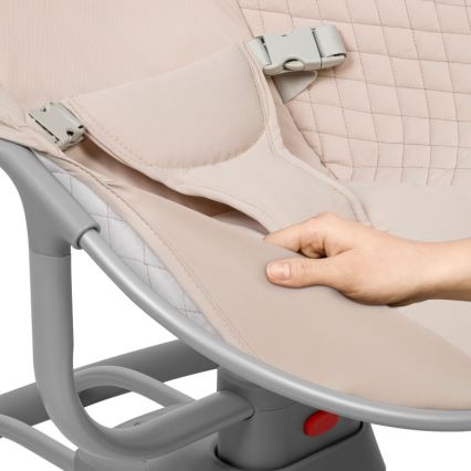 Lionelo - Dondolo per bambini con melodia RIO 4xC Beige Latte + telecomando