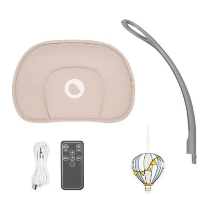 Lionelo - Dondolo per bambini con melodia RIO 4xC Beige Latte + telecomando