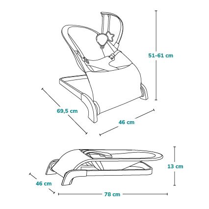 Lionelo - Dondolo per bambini LILAC beige