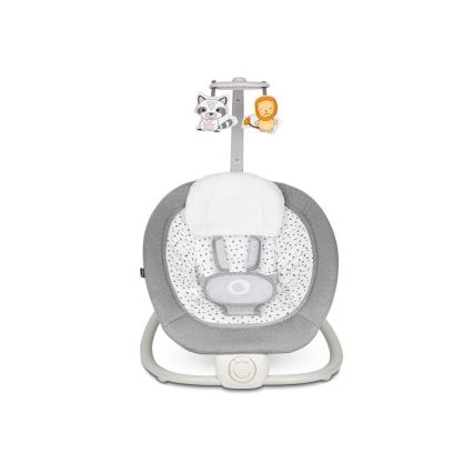 Lionelo - Dondolo vibrante per bambini con melodia PASCAL, 2xAA, grigio