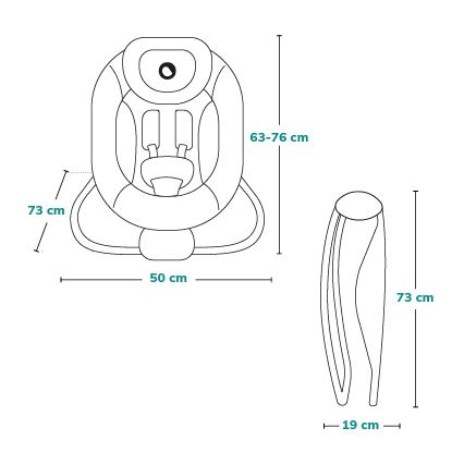 Lionelo - Dondolo vibrante per bambini con melodia PASCAL, 2xAA, grigio