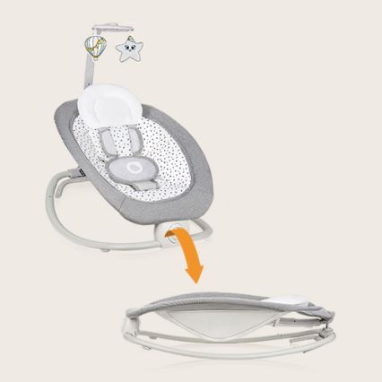 Lionelo - Dondolo vibrante per bambini con melodia PASCAL grigio