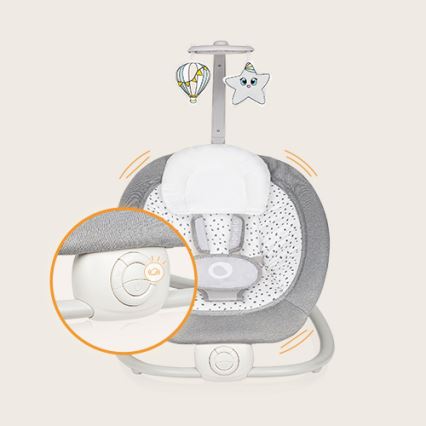 Lionelo - Dondolo vibrante per bambini con melodia PASCAL grigio