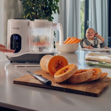 Lionelo - Fornello a vapore 5in1 BABYMENU 110W/230V bianco/grigio