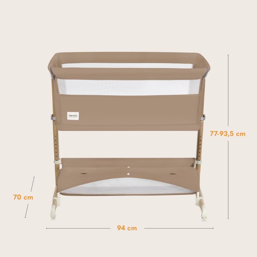 Lionelo - Lettino 5 in 1 per bambini THOMI PLUS Beige Caramello