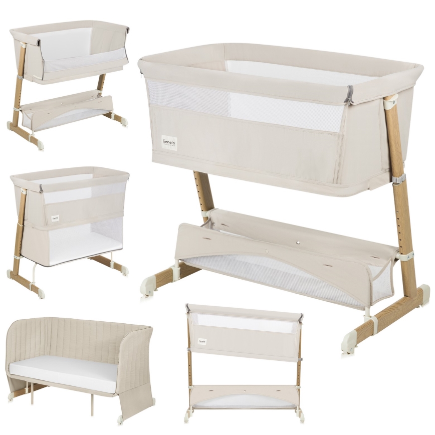 Lionelo - Lettino 5 in 1 per bambini THOMI PLUS Sabbia