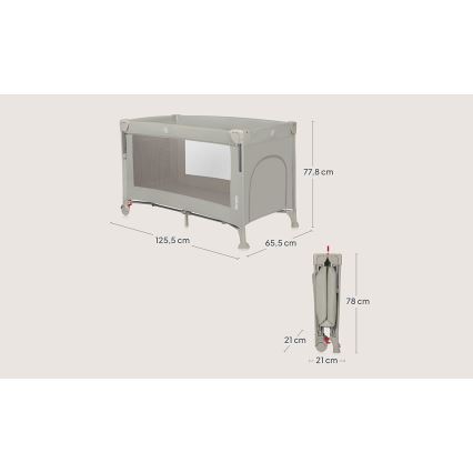 Lionelo - Lettino da viaggio 3 in 1 ELLEN Beige Sand