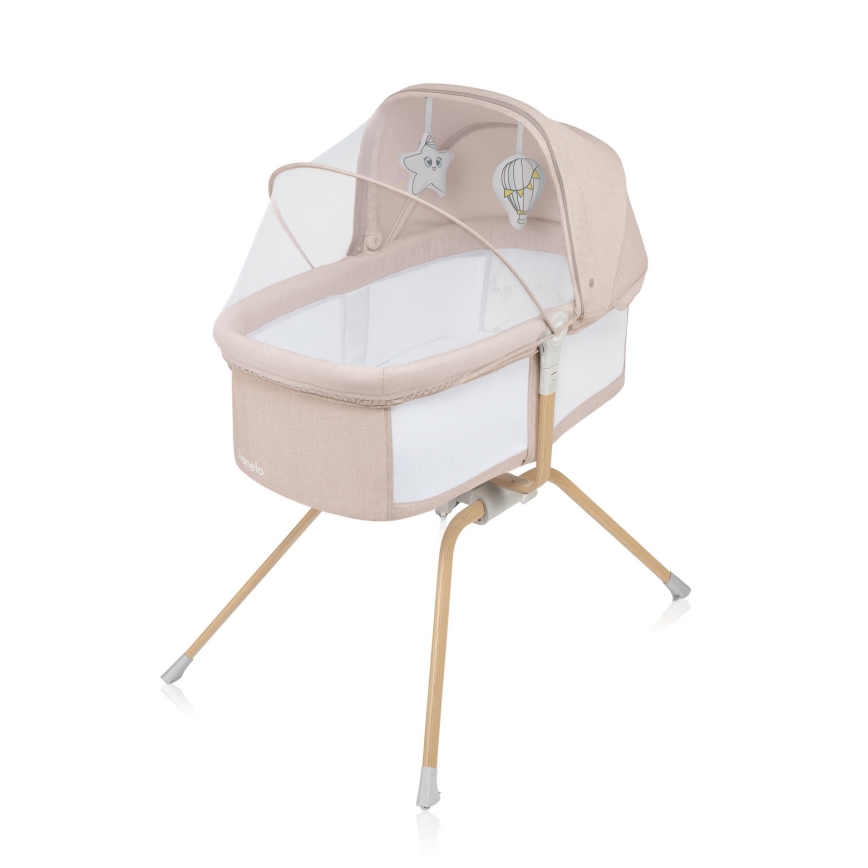 Lionelo - Lettino da viaggio 3 in 1 MALIN EVO Beige Naturale
