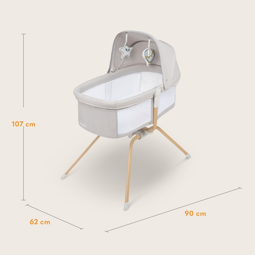 Lionelo - Lettino da viaggio 3 in 1 MALIN EVO Beige Naturale