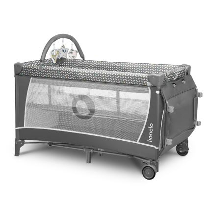 Lionelo - Lettino da Viaggio FLOWER Grigio Scandi