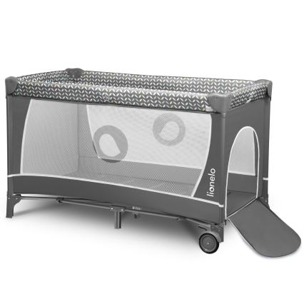 Lionelo - Lettino da Viaggio FLOWER Grigio Scandi