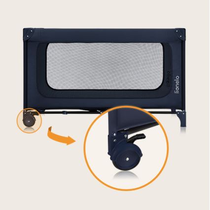 Lionelo - Lettino da viaggio JASMIN EASY FOLD Blu Navy