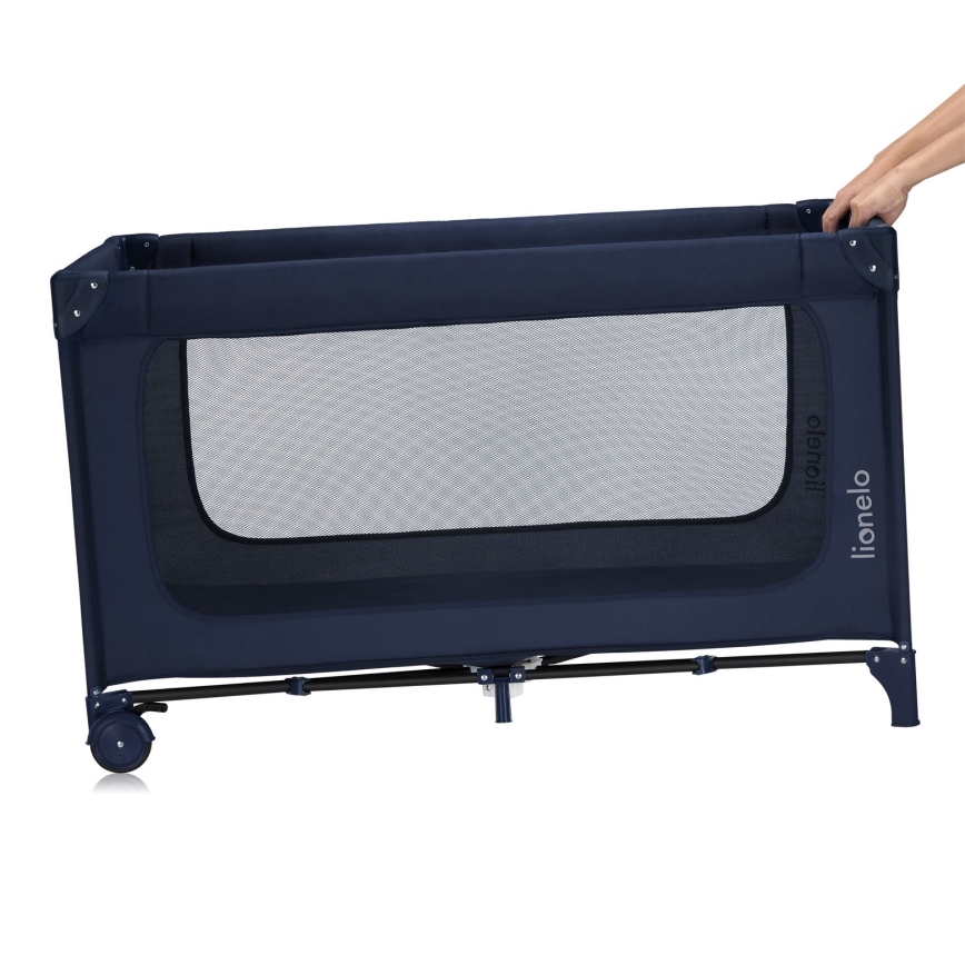 Lionelo - Lettino da viaggio JASMIN EASY FOLD Blu Navy