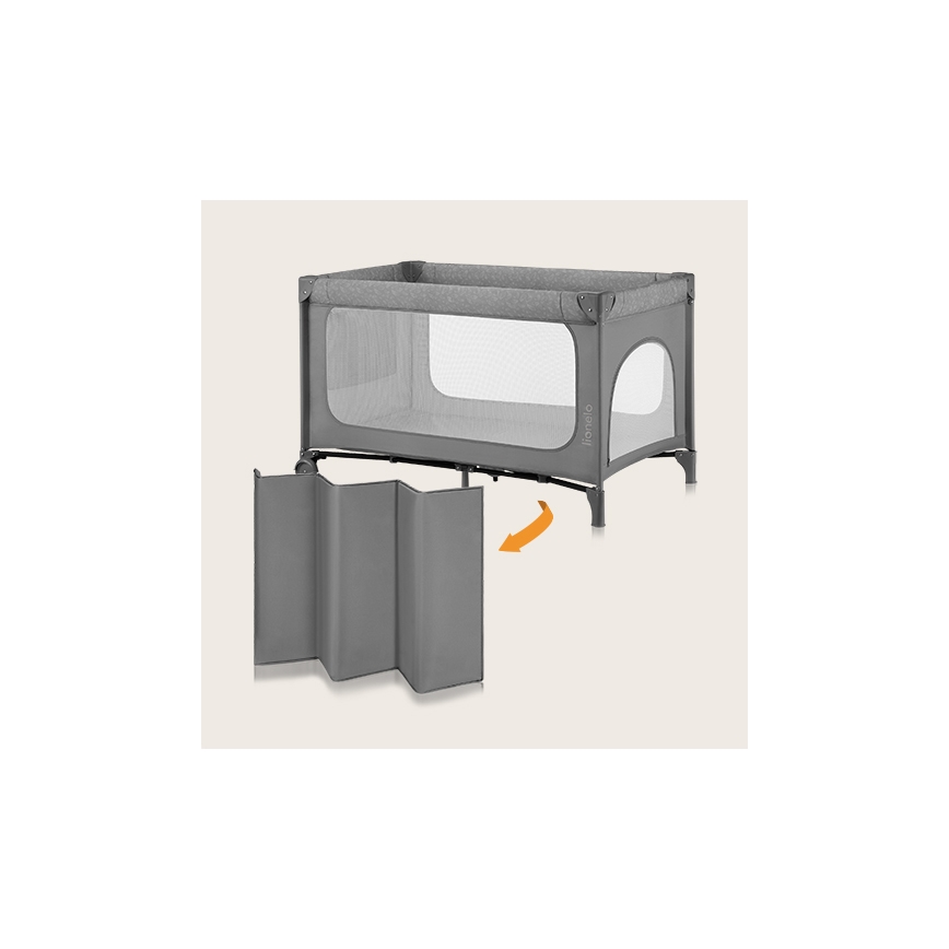 Lionelo - Lettino da viaggio JASMIN EASY FOLD Grey Stone