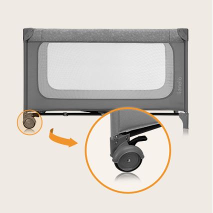 Lionelo - Lettino da viaggio JASMIN EASY FOLD Grey Stone